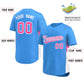 Custom Powder Blue Pink-White Personalized Side Two-Tone Design Authentic Baseball Jersey Limited