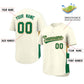 Custom Cream Kelly Green-Old Gold Personalized Side Two-Tone Design Authentic Baseball Jersey Limited