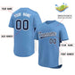 Custom Light Blue Navy-White Personalized Side Two-Tone Design Authentic Baseball Jersey Limited