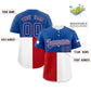 Custom Royal White Red Texas Flag Color Block Authentic Baseball Jersey Limited