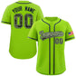 Custom Neon Green Personalized Camo Font Authentic Baseball Jersey
