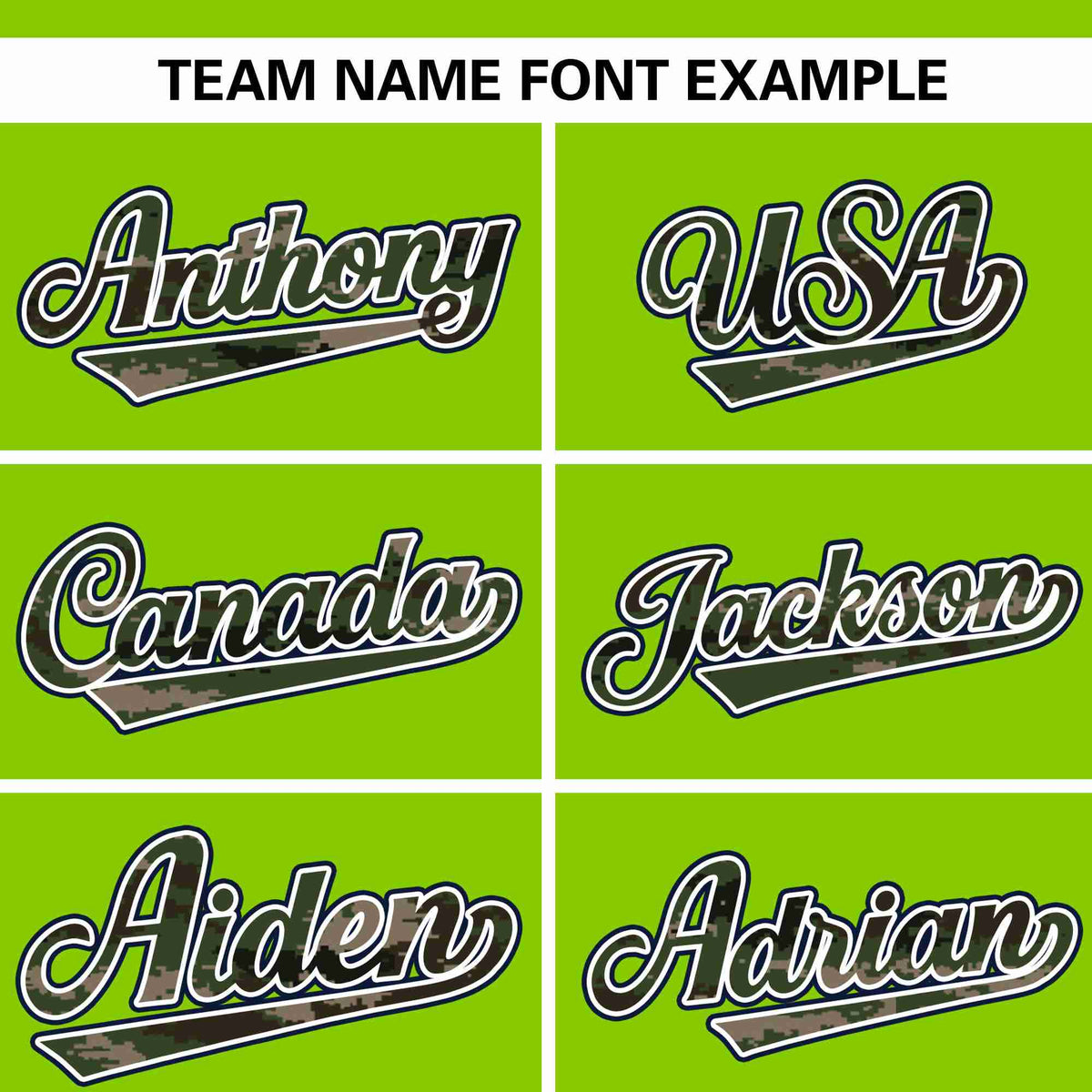 Custom Neon Green Personalized Camo Font Authentic Baseball Jersey Limited