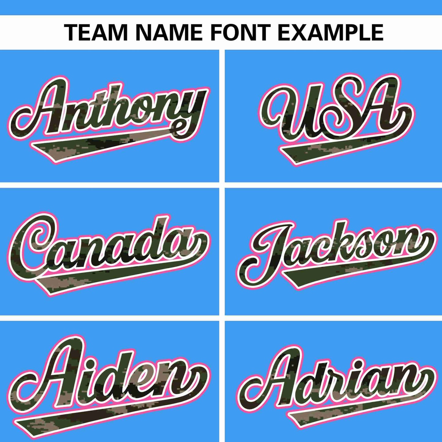 Custom Powder Blue Personalized Camo Font Authentic Baseball Jersey Limited