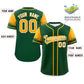Custom Green Yellow Personalized Raglan Sleeves Design Authentic Baseball Jersey Limited
