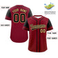 Custom Crimson Black Personalized Raglan Sleeves Design Authentic Baseball Jersey Limited