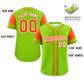 Custom Neon Green Orange Personalized Raglan Sleeves Design Authentic Baseball Jersey Limited