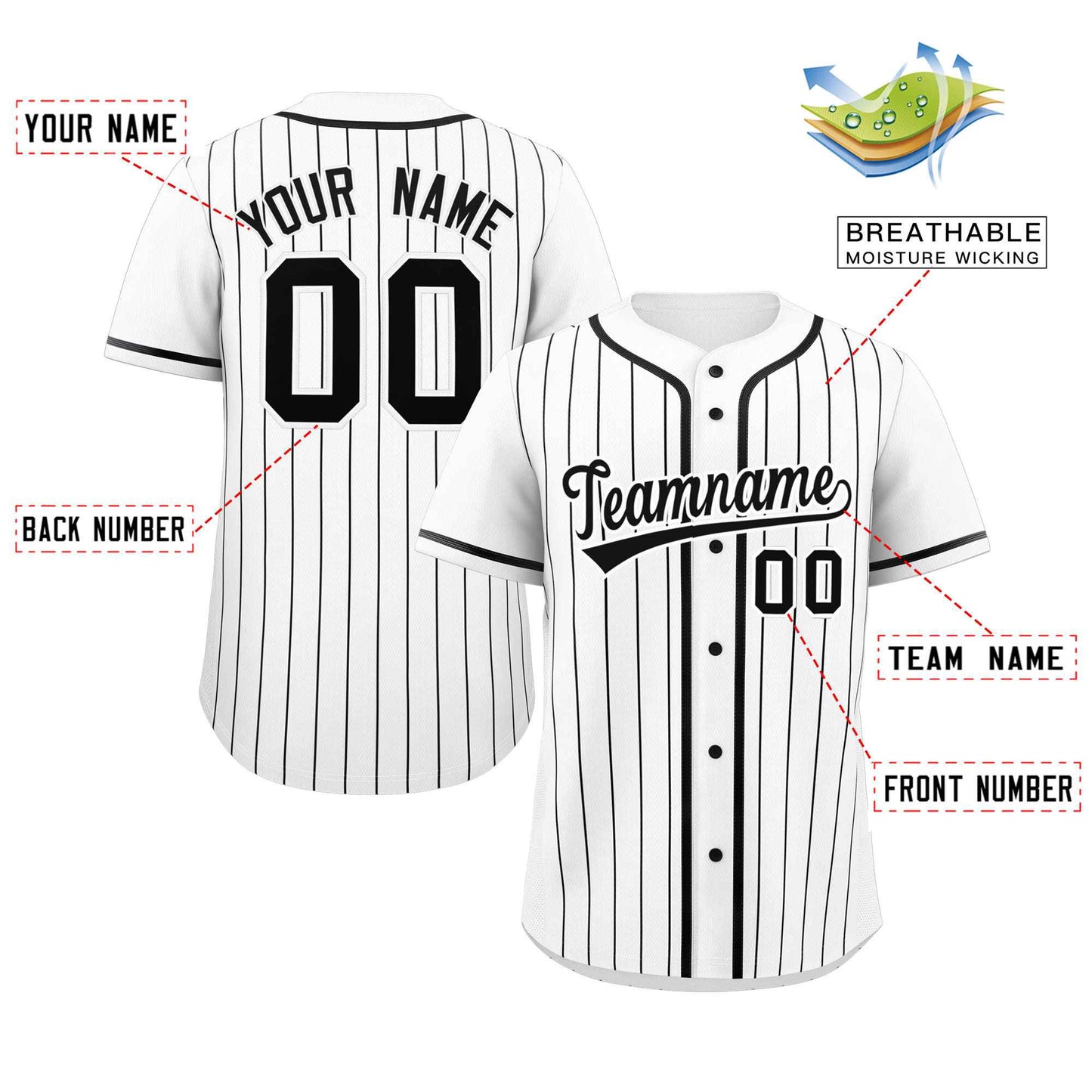 Custom White Black Stripe Fashion Raglan Sleeves Authentic Baseball Jersey Limited