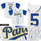 Custom White Royal Stripe Fashion Raglan Sleeves Authentic Baseball Jersey Limited