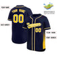 Custom Navy Gold Personalized Gradient Side Design Authentic Baseball Jersey Limited