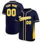 Custom Navy Gold Personalized Gradient Side Design Authentic Baseball Jersey