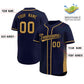 Custom Navy Old Gold Personalized Gradient Side Design Authentic Baseball Jersey Limited