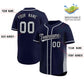 Custom Navy Gray Personalized Gradient Side Design Authentic Baseball Jersey Limited