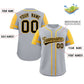Custom Gray Yellow Personalized Raglan Sleeves Authentic Baseball Jersey Limited