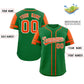Custom Kelly Green Orange Personalized Raglan Sleeves Authentic Baseball Jersey Limited