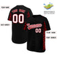 Custom Black Red Personalized Leopard Graffiti Pattern Side Design Authentic Baseball Jersey Limited
