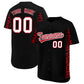 Custom Black Red Personalized Leopard Graffiti Pattern Side Design Authentic Baseball Jersey