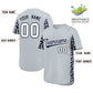Custom Silver Navy Personalized Leopard Graffiti Pattern Side Design Authentic Baseball Jersey Limited