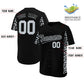 Custom Black Silver Personalized Leopard Graffiti Pattern Side Design Authentic Baseball Jersey Limited
