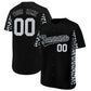 Custom Black Silver Personalized Leopard Graffiti Pattern Side Design Authentic Baseball Jersey