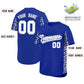 Custom Royal Silver Personalized Leopard Graffiti Pattern Side Design Authentic Baseball Jersey Limited