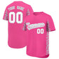 Custom Pink Silver Personalized Leopard Graffiti Pattern Side Design Authentic Baseball Jersey