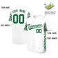 Custom White Kelly Green Personalized Leopard Graffiti Pattern Side Design Authentic Baseball Jersey Limited