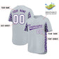 Custom Silver Purple Personalized Leopard Graffiti Pattern Side Design Authentic Baseball Jersey Limited