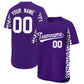 Custom Purple White Personalized Leopard Graffiti Pattern Side Design Authentic Baseball Jersey