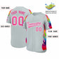 Custom Silver Graffiti Pattern Personalized Multicolored Flames Print Authentic Baseball Jersey Limited