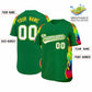 Custom Kelly Green Graffiti Pattern Personalized Multicolored Flames Print Authentic Baseball Jersey Limited
