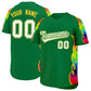 Custom Kelly Green Graffiti Pattern Personalized Multicolored Flames Print Authentic Baseball Jersey
