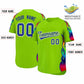 Custom Neon Green Graffiti Pattern Personalized Multicolored Flames Print Authentic Baseball Jersey Limited