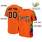 Custom Orange Graffiti Pattern Personalized Multicolored Flames Print Authentic Baseball Jersey Limited