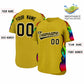 Custom Old Gold Graffiti Pattern Personalized Multicolored Flames Print Authentic Baseball Jersey Limited