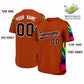 Custom Texas Orange Graffiti Pattern Personalized Multicolored Flames Print Authentic Baseball Jersey Limited