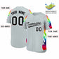 Custom Silver Graffiti Pattern Personalized Multicolored Flames Print Authentic Baseball Jersey Limited