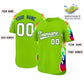 Custom Neon Green Graffiti Pattern Personalized Multicolored Flames Print Authentic Baseball Jersey Limited