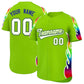Custom Neon Green Graffiti Pattern Personalized Multicolored Flames Print Authentic Baseball Jersey