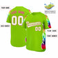 Custom Neon Green Graffiti Pattern Personalized Multicolored Flames Print Authentic Baseball Jersey Limited