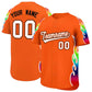 Custom Orange Graffiti Pattern Personalized Multicolored Flames Print Authentic Baseball Jersey