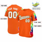 Custom Orange Graffiti Pattern Personalized Multicolored Flames Print Authentic Baseball Jersey Limited