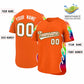 Custom Orange Graffiti Pattern Personalized Multicolored Flames Print Authentic Baseball Jersey Limited