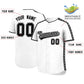 Custom White Black Color Block Personalized Side Dotted Line Authentic Baseball Jersey Limited