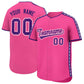 Custom Pink Purple Color Block Personalized Side Dotted Line Authentic Baseball Jersey