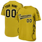 Custom Old Gold Black Side Flame Outline Pattern Sports Uniform Basetball Jersey