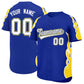 Custom Royal Gold Side Flame Outline Pattern Sports Uniform Basetball Jersey