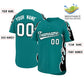 Custom Teal Black Side Flame Outline Pattern Sports Uniform Basetball Jersey Limited