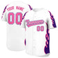 Custom White Purple Side Flame Outline Pattern Sports Uniform Basetball Jersey