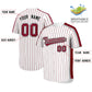 Custom White Crimson Pinstripe Personalized Side Two-tone Authentic Baseball Jersey Limited