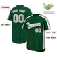 Custom Green Gray Pinstripe Personalized Side Two-tone Authentic Baseball Jersey Limited